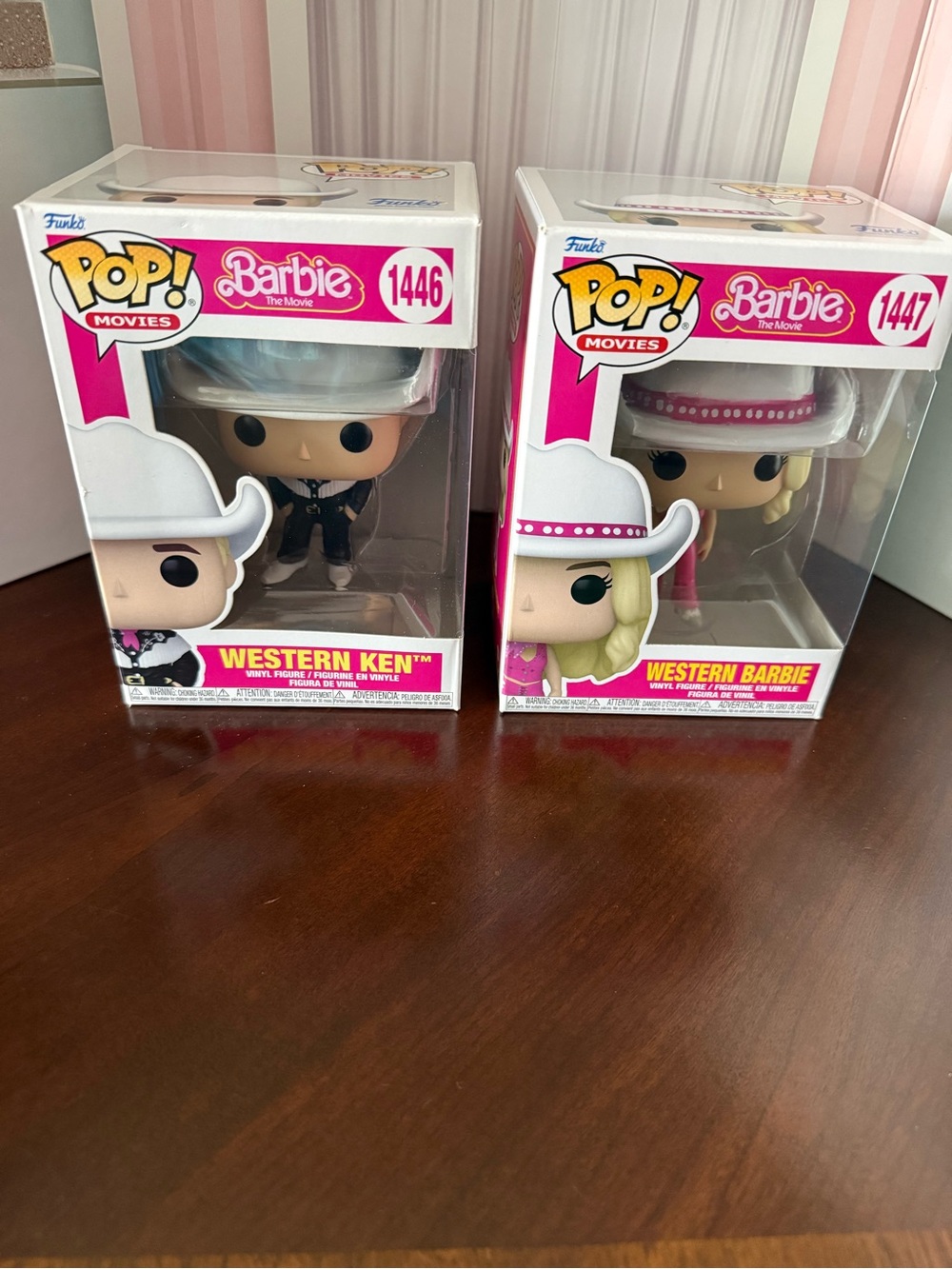 Funko pop movies Barbie the Movie Western Ken 1446 & Barbie 1447 Set NWT - Picture 2 of 8